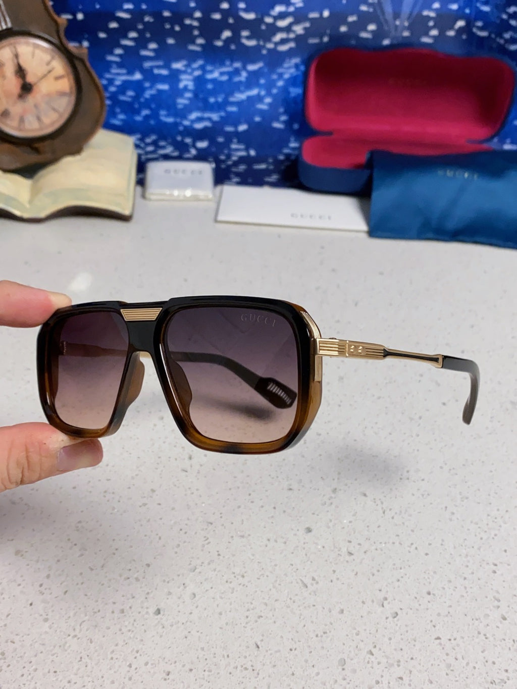 Gucci Metal Aviator Silver Lens Sunglasses for Men & Women - 486333 - detail image 6