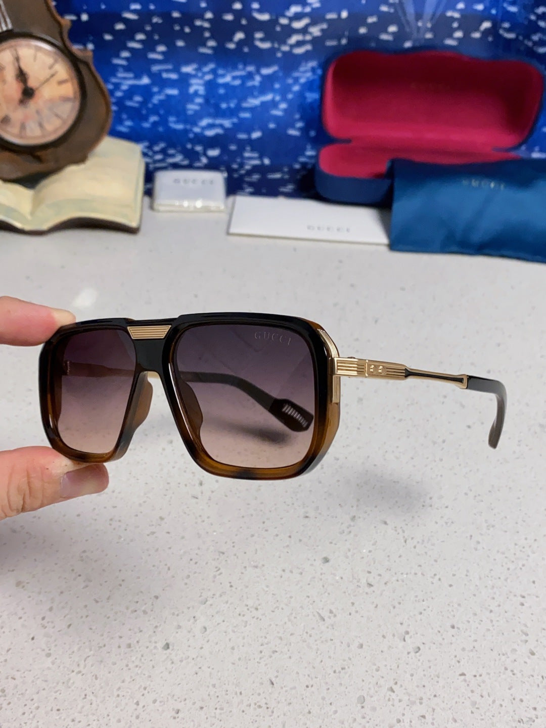 Gucci Metal Aviator Silver Lens Sunglasses for Men & Women - 486333 - detail image 6