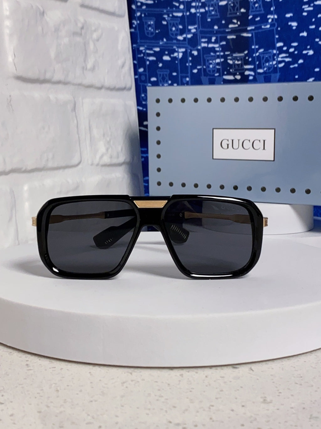 Gucci Metal Aviator Black Lens Sunglasses for Men & Women - 486334 - detail image 2
