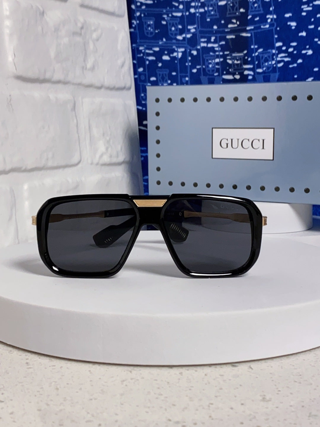 Gucci Metal Aviator Black Lens Sunglasses for Men & Women - 486334 - detail image 2