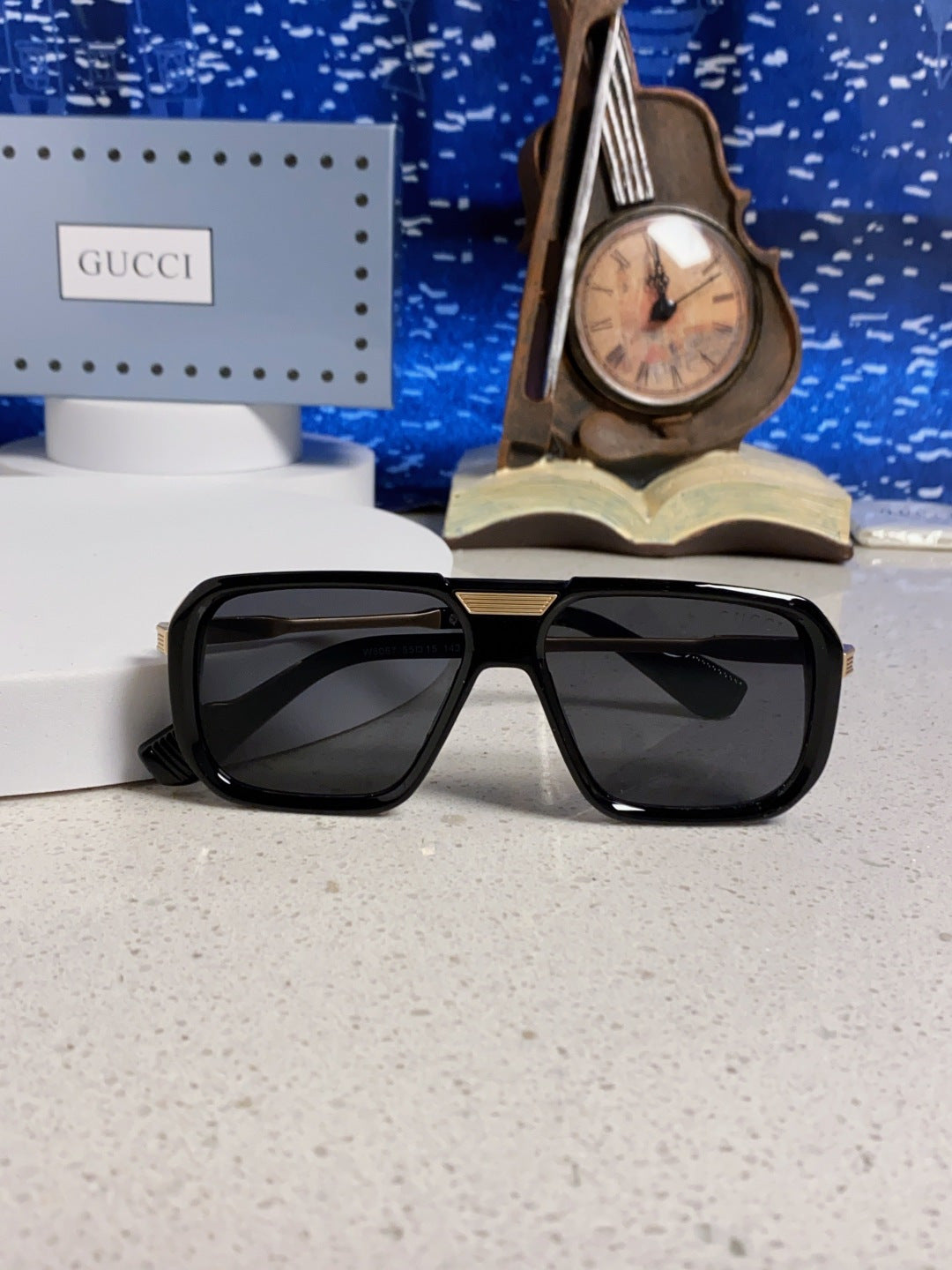 Gucci Metal Aviator Black Lens Sunglasses for Men & Women - 486334 - detail image 9
