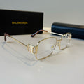 Balenciaga Rectangular Silver Lens Sunglasses for Men & Women - 382931