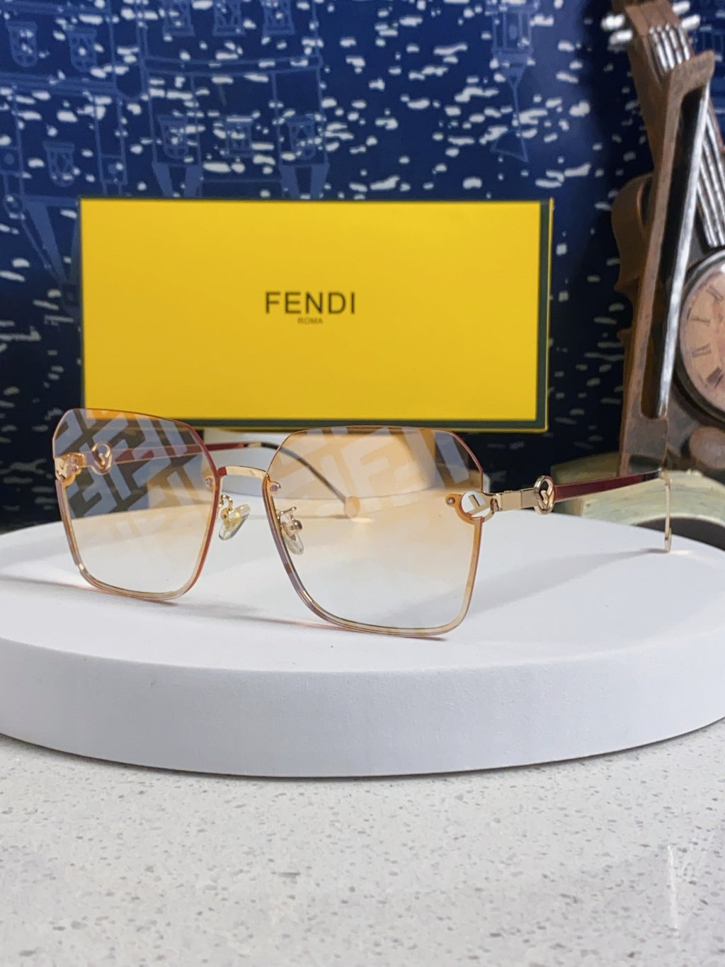 Fendi Fashion Gold Lens Sunglasses for Men & Women - 372464