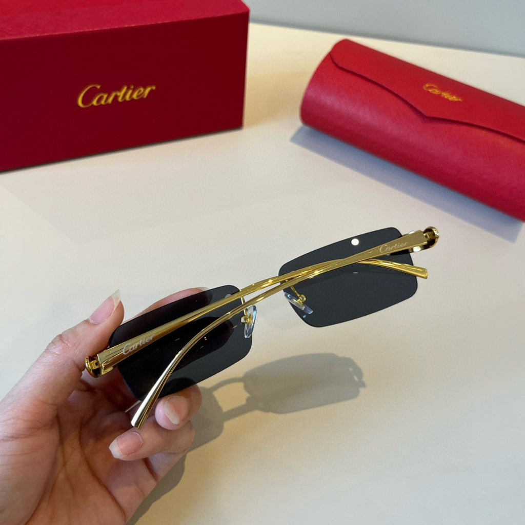 Cartier Lightweight Metal Rimless Silver Lens Sunglasses for Men & Wo - 449463 - detail image 7