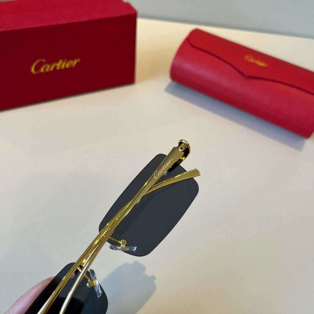 Cartier Lightweight Metal Rimless Silver Lens Sunglasses for Men & Wo - 449463 - detail image 4