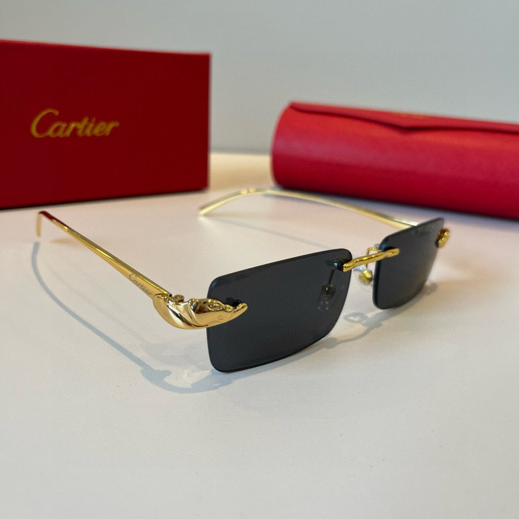 Cartier Lightweight Metal Rimless Silver Lens Sunglasses for Men & Wo - 449463