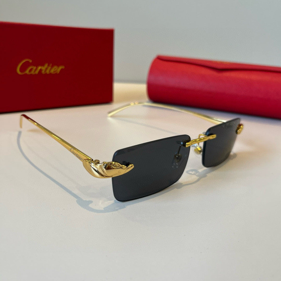 Cartier Lightweight Metal Rimless Silver Lens Sunglasses for Men & Wo - 449463