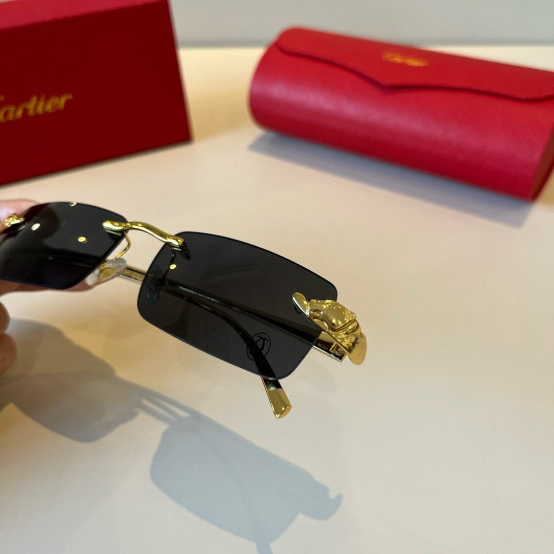 Cartier Lightweight Metal Rimless Silver Lens Sunglasses for Men & Wo - 449463 - detail image 5