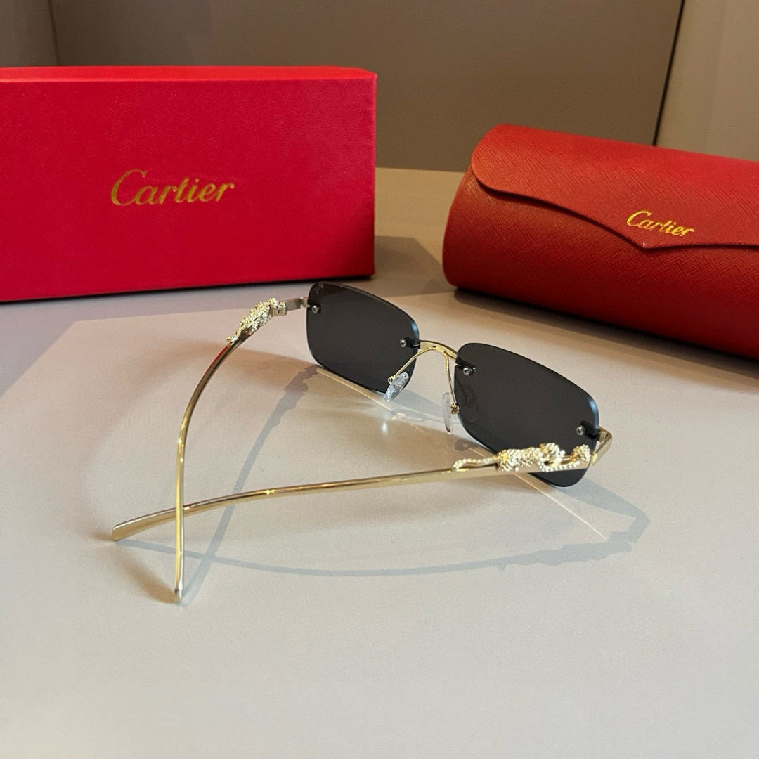 Cartier Lightweight Metal Rimless Gold Lens Sunglasses for Men & Wome - 449464 - detail image 7