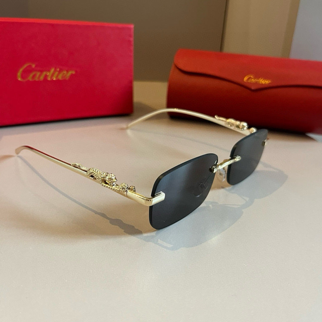 Cartier Lightweight Metal Rimless Gold Lens Sunglasses for Men & Wome - 449464