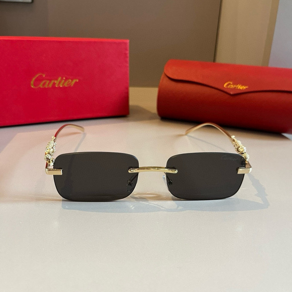Cartier Lightweight Metal Rimless Gold Lens Sunglasses for Men & Wome - 449464 - detail image 2