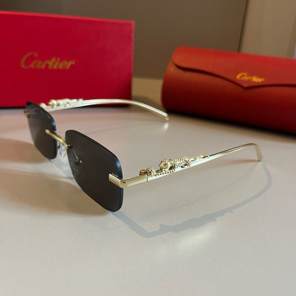 Cartier Lightweight Metal Rimless Gold Lens Sunglasses for Men & Wome - 449464 - detail image 3