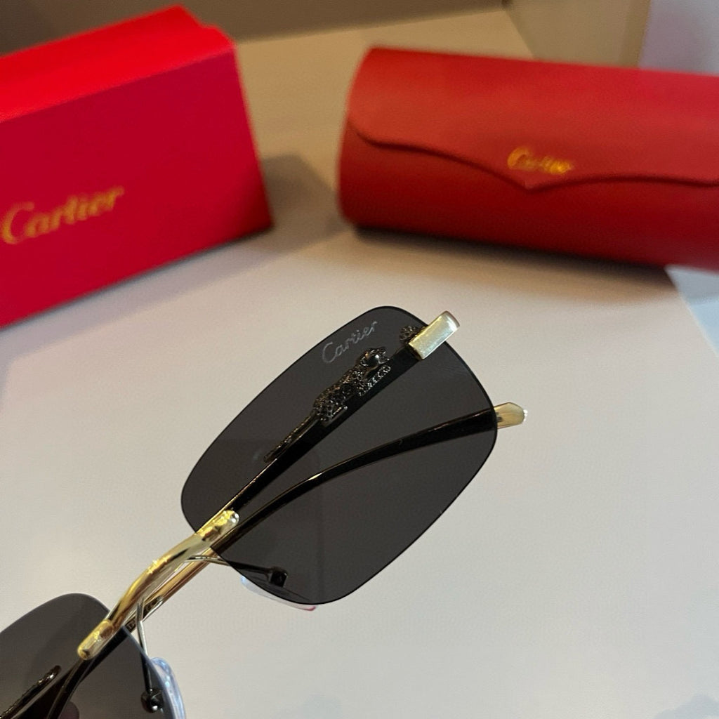 Cartier Lightweight Metal Rimless Gold Lens Sunglasses for Men & Wome - 449464 - detail image 6
