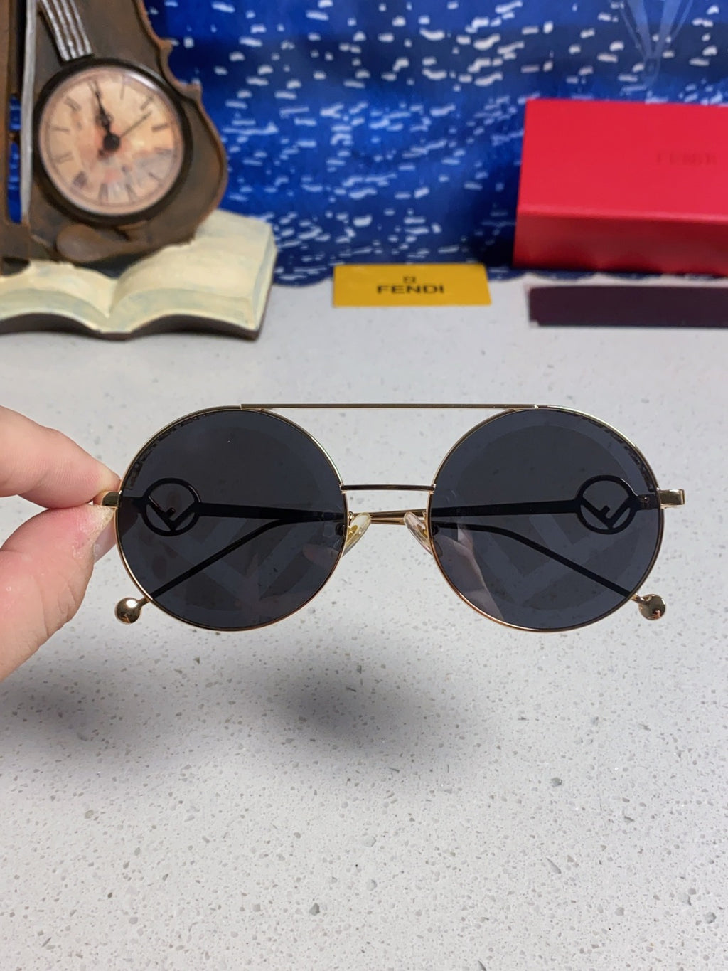 Fendi Round Silver Lens Sunglasses for Men & Women - detail image 4