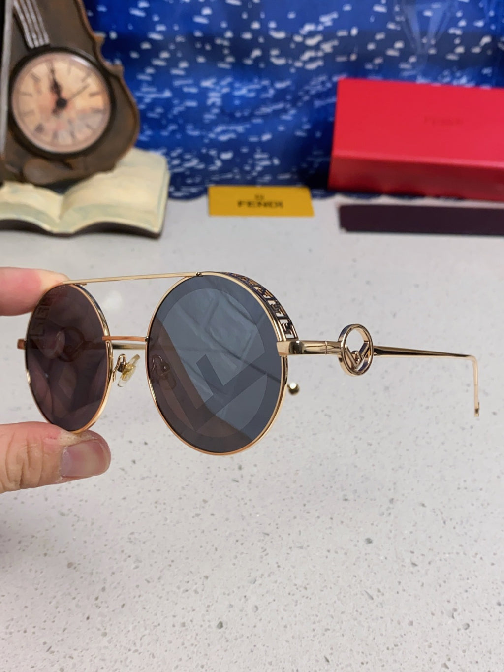Fendi Round Silver Lens Sunglasses for Men & Women - detail image 6