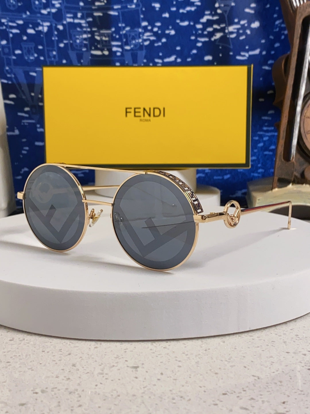Fendi Round Silver Lens Sunglasses for Men & Women