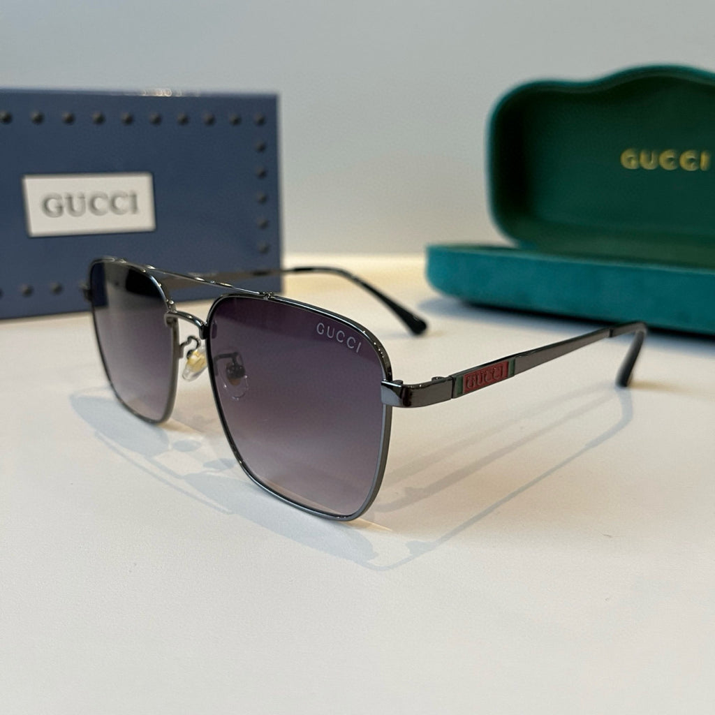 Gucci Metal Aviator Black Lens Sunglasses for Men & Women - 486338 - detail image 3