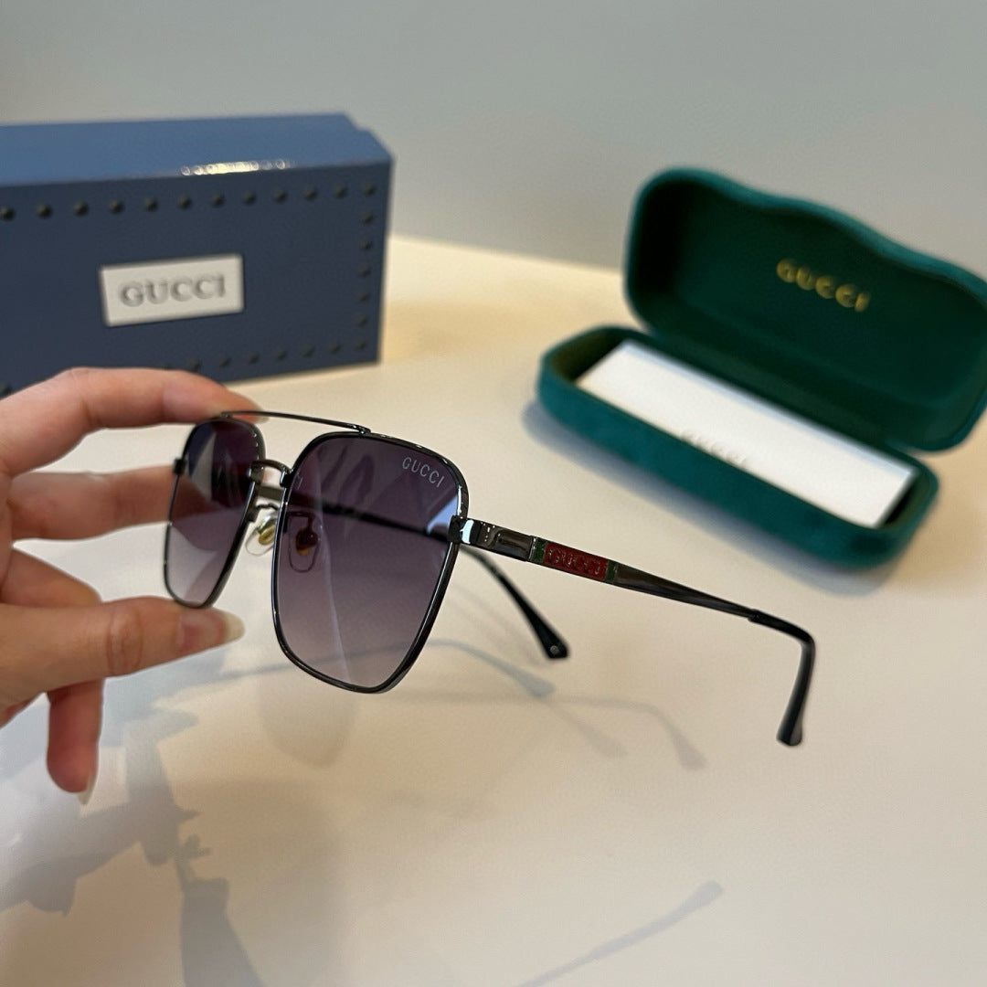 Gucci Metal Aviator Black Lens Sunglasses for Men & Women - 486338 - detail image 4
