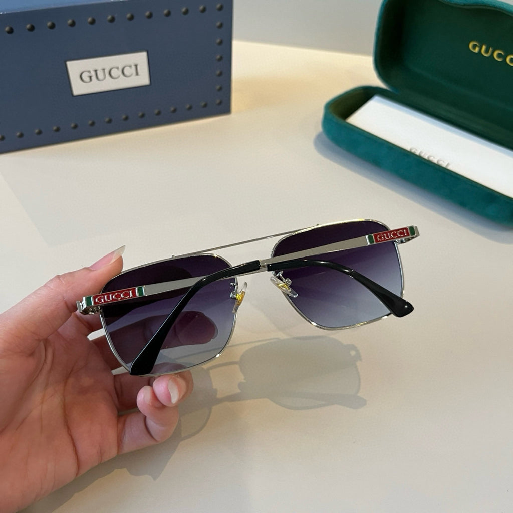 Gucci Metal Aviator Silver Lens Sunglasses for Men & Women - detail image 8