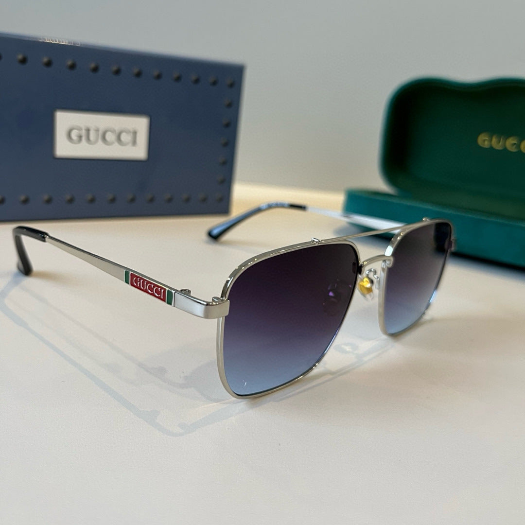 Gucci Metal Aviator Silver Lens Sunglasses for Men & Women