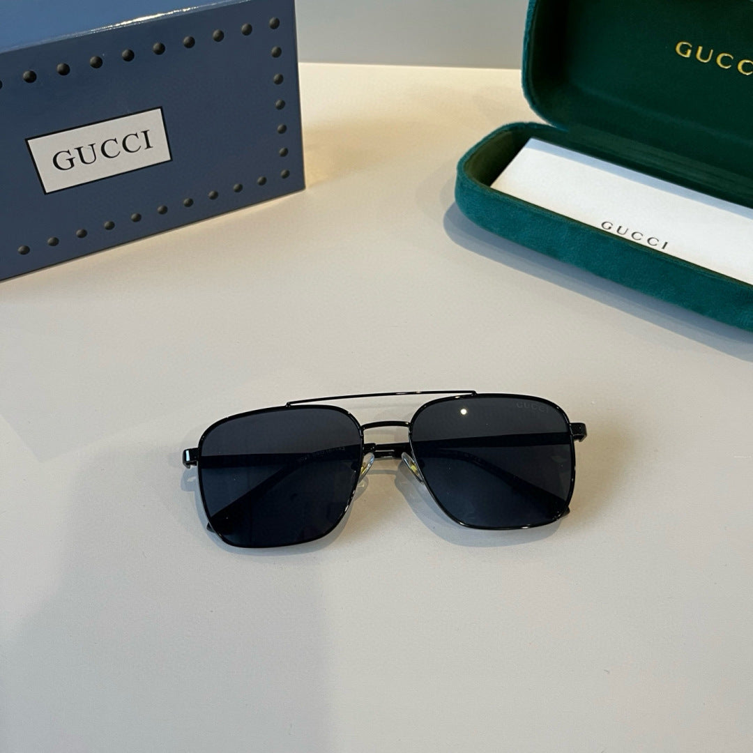 Gucci Metal Aviator Black Lens Sunglasses for Men & Women - 486340 - detail image 9