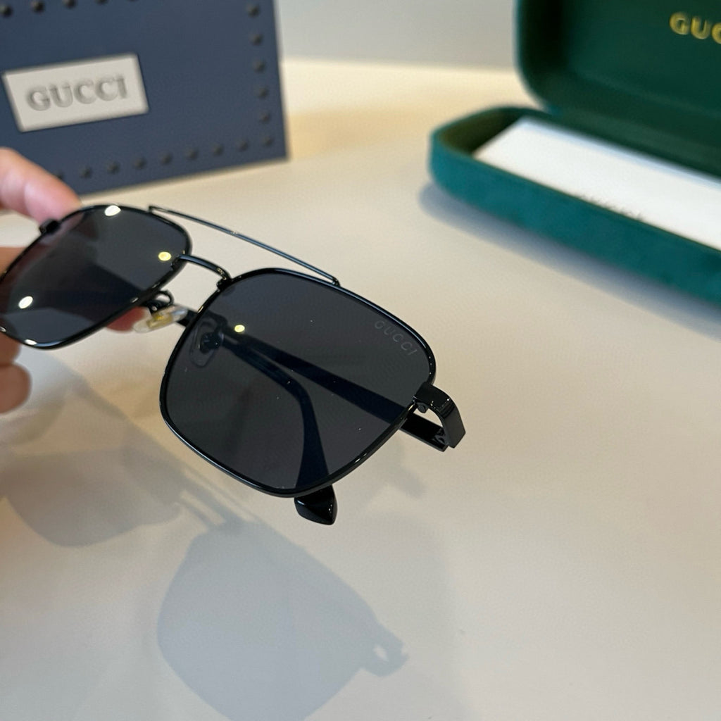 Gucci Metal Aviator Black Lens Sunglasses for Men & Women - 486340 - detail image 8