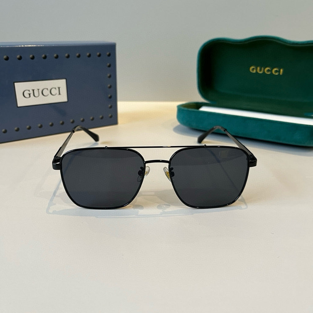 Gucci Metal Aviator Black Lens Sunglasses for Men & Women - 486340 - detail image 2
