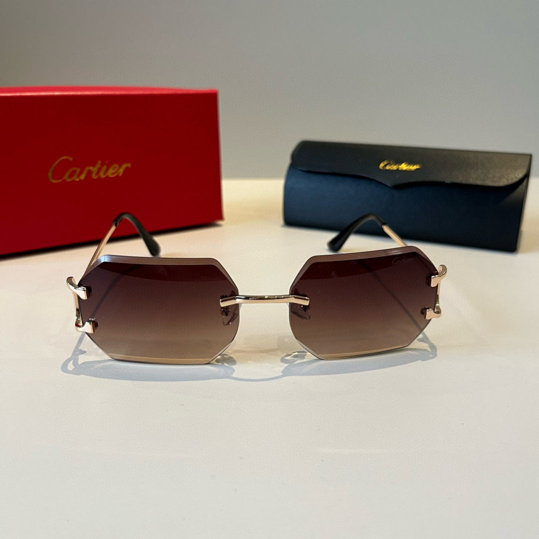 Cartier Lightweight Metal Rimless Red Lens Sunglasses for Men & Women - 465767 - detail image 2