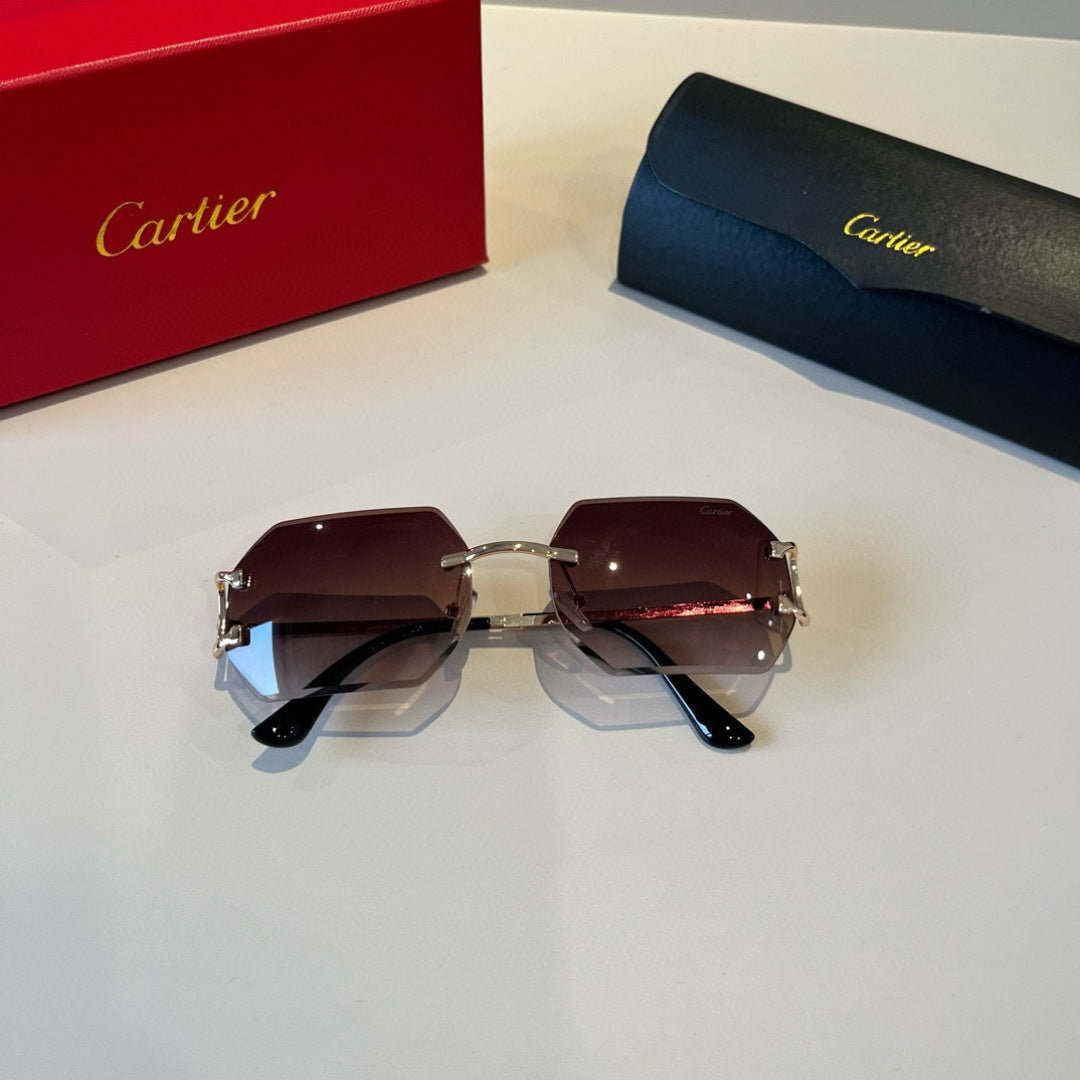 Cartier Lightweight Metal Rimless Red Lens Sunglasses for Men & Women - 432208 - detail image 8
