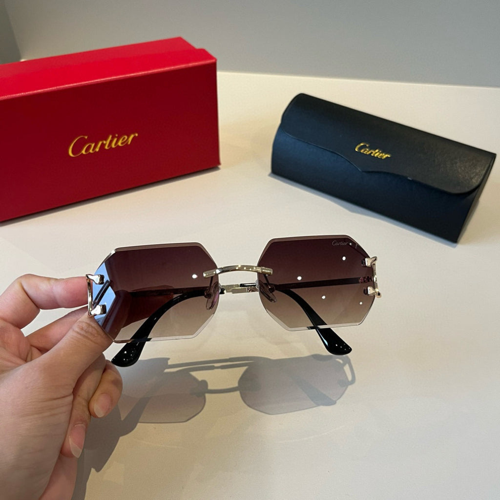 Cartier Lightweight Metal Rimless Red Lens Sunglasses for Men & Women - 465767 - detail image 7
