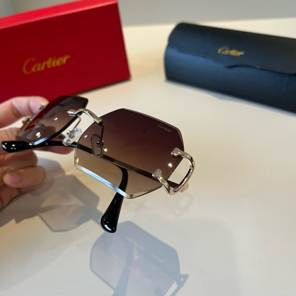 Cartier Lightweight Metal Rimless Red Lens Sunglasses for Men & Women - 465767 - detail image 6