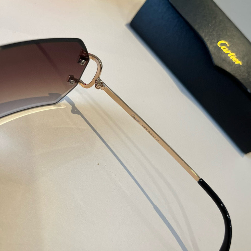 Cartier Lightweight Metal Rimless Red Lens Sunglasses for Men & Women - 465767 - detail image 9