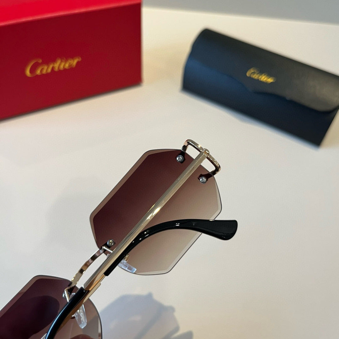 Cartier Lightweight Metal Rimless Red Lens Sunglasses for Men & Women - 432208 - detail image 5