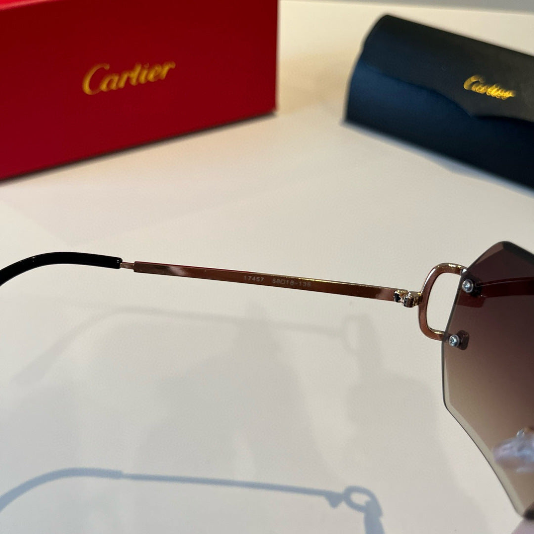 Cartier Lightweight Metal Rimless Red Lens Sunglasses for Men & Women - 465767 - detail image 10