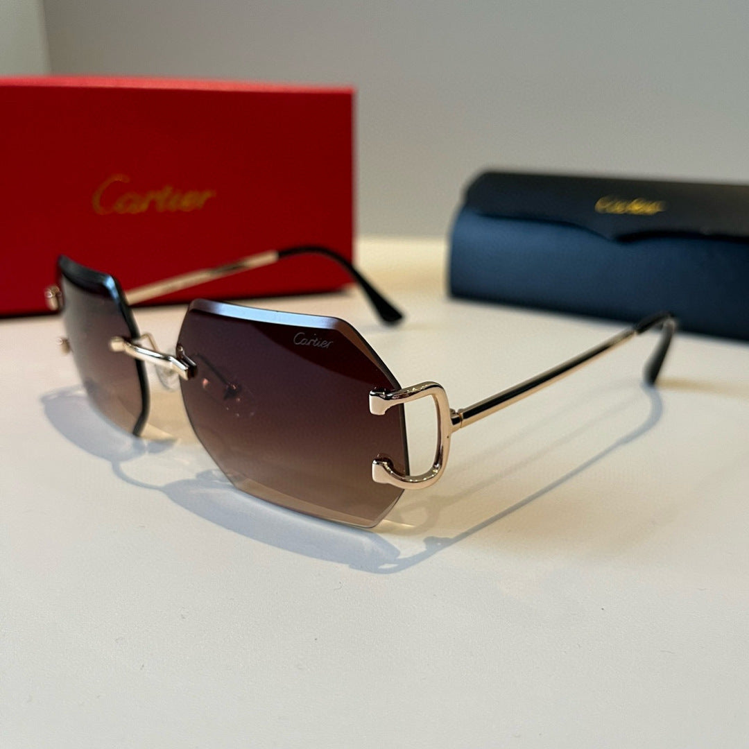 Cartier Lightweight Metal Rimless Red Lens Sunglasses for Men & Women - 465767 - detail image 3