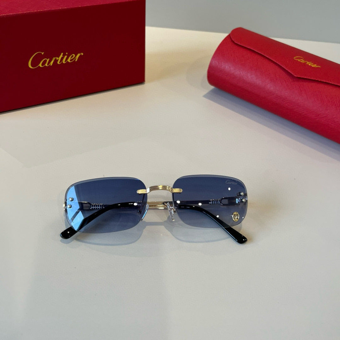 Cartier Lightweight Metal Rimless Silver Lens Sunglasses for Men & Wo - 487336 - detail image 10