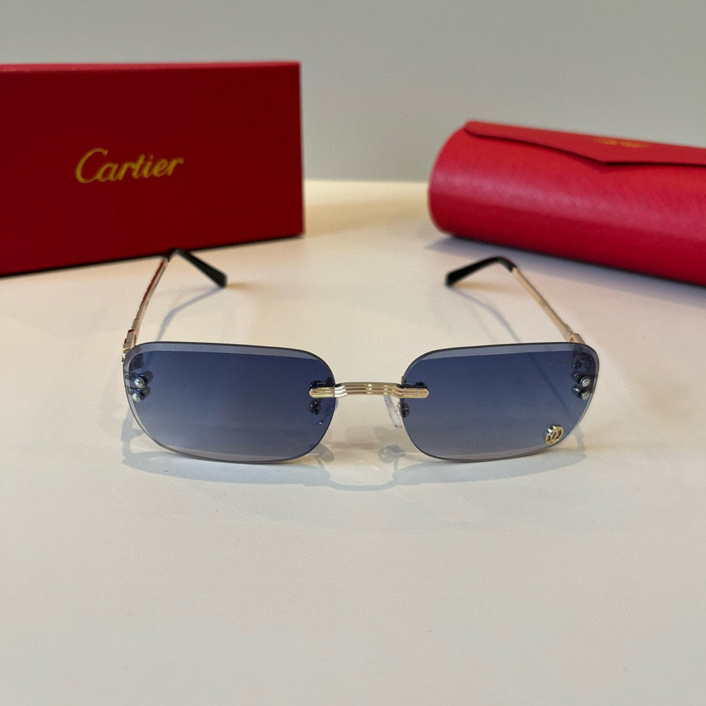 Cartier Lightweight Metal Rimless Silver Lens Sunglasses for Men & Wo - 487336 - detail image 2