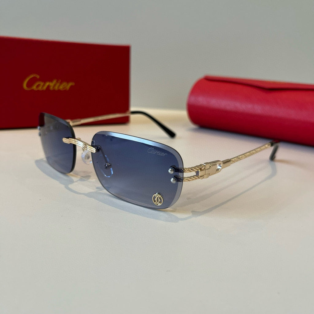 Cartier Lightweight Metal Rimless Silver Lens Sunglasses for Men & Wo - 487336 - detail image 3