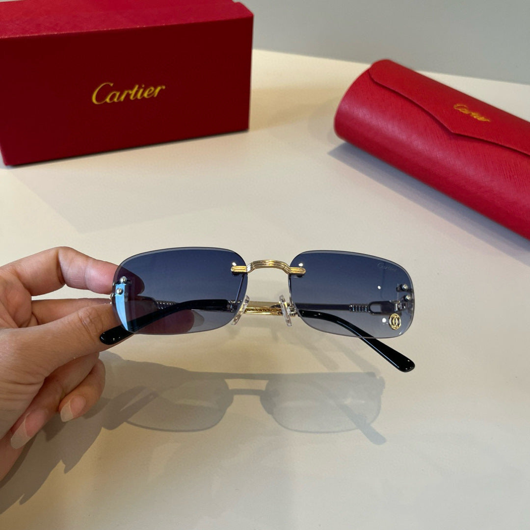Cartier Lightweight Metal Rimless Silver Lens Sunglasses for Men & Wo - 487336 - detail image 9