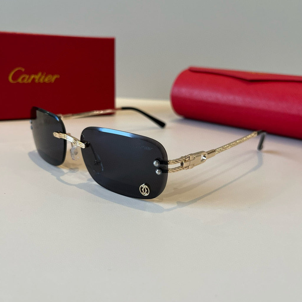 Cartier Lightweight Metal Rimless Silver Lens Sunglasses for Men & Wo - 487337 - detail image 2