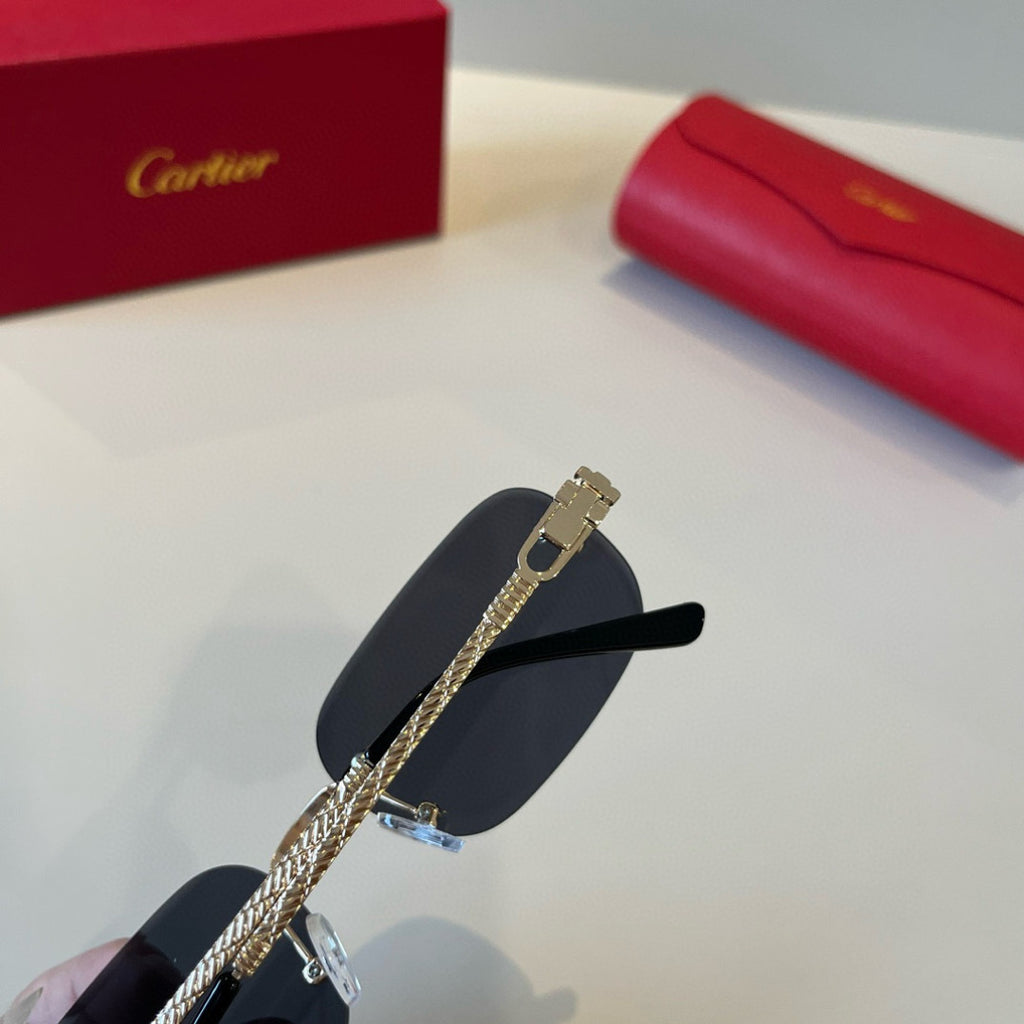 Cartier Lightweight Metal Rimless Silver Lens Sunglasses for Men & Wo - 487337 - detail image 7