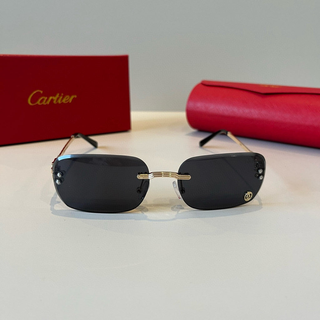 Cartier Lightweight Metal Rimless Silver Lens Sunglasses for Men & Wo - 487337