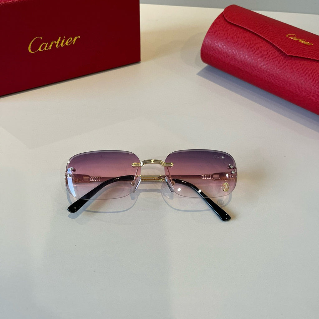 Cartier Lightweight Metal Rimless Silver Lens Sunglasses for Men & Wo - 487338 - detail image 10