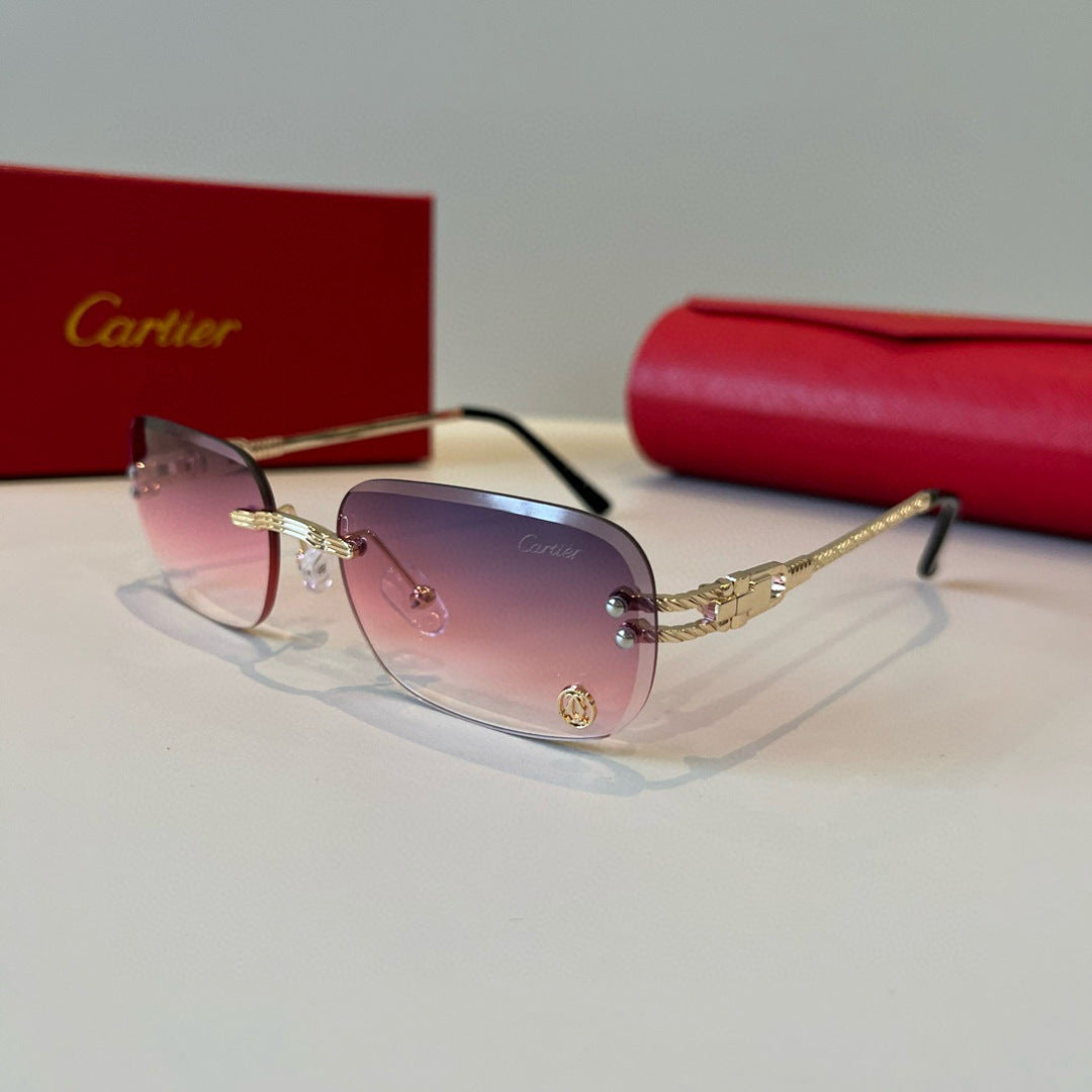 Cartier Lightweight Metal Rimless Silver Lens Sunglasses for Men & Wo - 487338 - detail image 3
