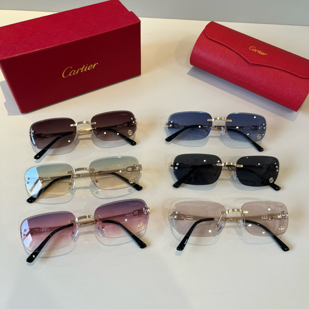Cartier Lightweight Metal Rimless Silver Lens Sunglasses for Men & Wo - 487338 - detail image 11