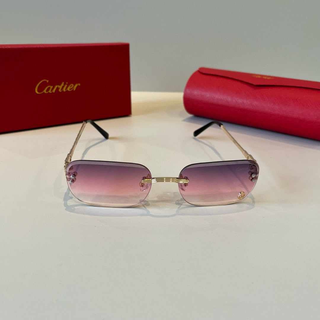 Cartier Lightweight Metal Rimless Silver Lens Sunglasses for Men & Wo - 487338 - detail image 2