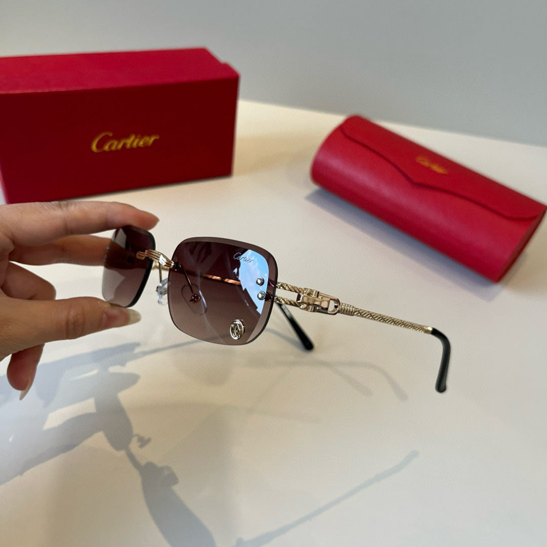 Cartier Lightweight Metal Rimless Red Lens Sunglasses for Men & Women - 487339 - detail image 8
