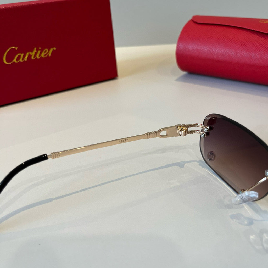 Cartier Lightweight Metal Rimless Red Lens Sunglasses for Men & Women - 487339 - detail image 10
