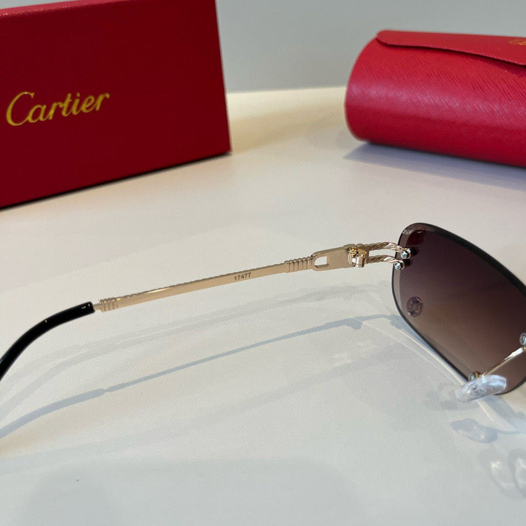 Cartier Lightweight Metal Rimless Red Lens Sunglasses for Men & Women - 487339 - detail image 10