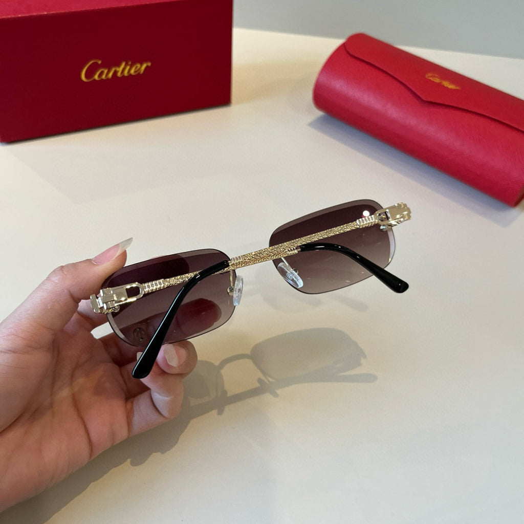 Cartier Lightweight Metal Rimless Red Lens Sunglasses for Men & Women - 487339 - detail image 4
